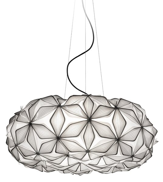 SLAMP LAVSL00CEB01B00000EU C'est La Vie Large, závěsné černé designové svítidlo s černým kabelem, 4x12W E27, prům. 70cm