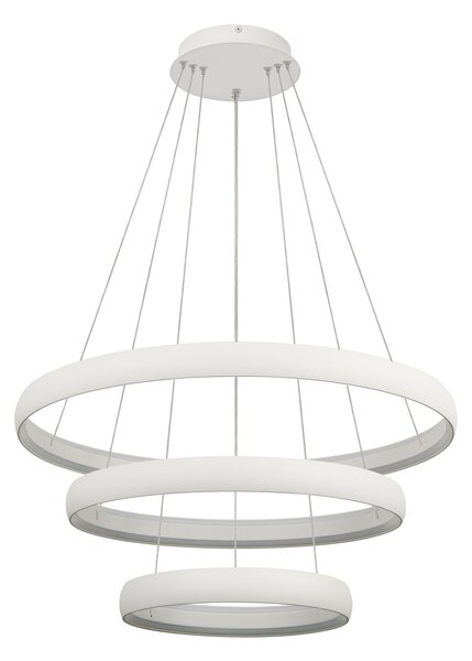 Mantra 9428 Flats, bílé závěsné kruhové svítidlo 122W 3000K, průměr 78/59/39, stmívatelné