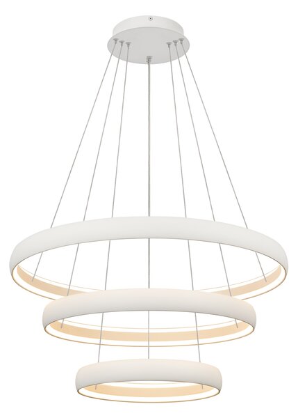 Mantra 9428 Flats, bílé závěsné kruhové svítidlo 122W 3000K, průměr 78/59/39, stmívatelné