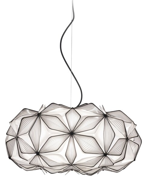 SLAMP LAVSM00CEB01B00000EU C'est La Vie Medium, závěsné černé designové svítidlo s černým kabelem, 2x12W E27, prům. 53cm