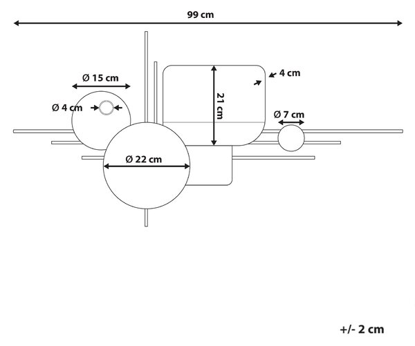 Závěsná ozdoba OVAR Kov 50 cm Šedá