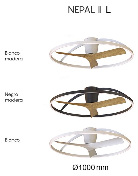 Mantra 9487 Nepal II, ventilátor se svítidlem a dálk. ovladačem, LED 44W 3000-5000K, černá/dřevěná, průměr 100cm