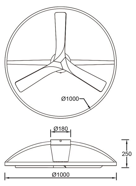 Mantra 9487 Nepal II, ventilátor se svítidlem a dálk. ovladačem, LED 44W 3000-5000K, černá/dřevěná, průměr 100cm