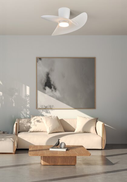 Mantra 9469 Ona, designový ventilátor se svítidlem a dálk.ovladačem, LED 18W 3000-5000K, bílá, průměr 70cm