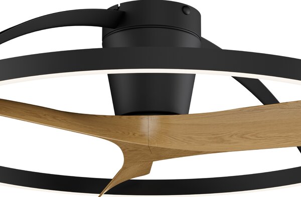 Mantra 9487 Nepal II, ventilátor se svítidlem a dálk. ovladačem, LED 44W 3000-5000K, černá/dřevěná, průměr 100cm