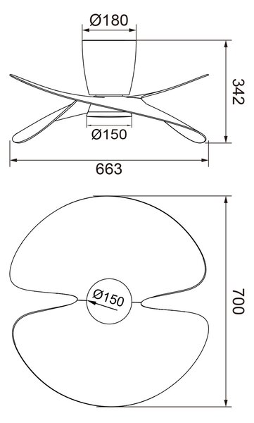 Mantra 9471 Ona, designový ventilátor se svítidlem a dálk.ovladačem, LED 18W 3000-5000K, černá/dřevěná, průměr 70cm