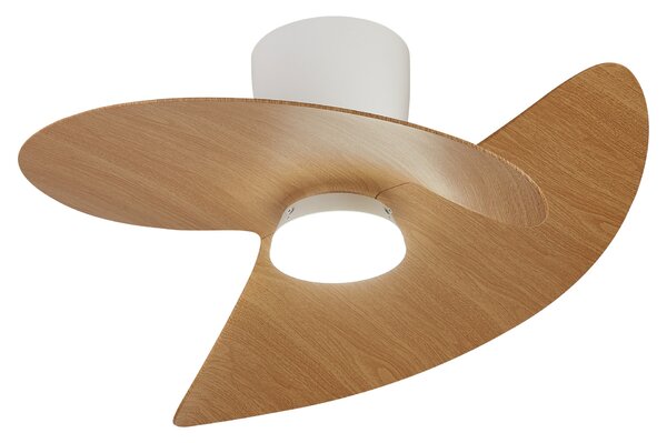 Mantra 9470 Ona, designový ventilátor se svítidlem a dálk.ovladačem, LED 18W 3000-5000K, bílá/dřevěná, průměr 70cm