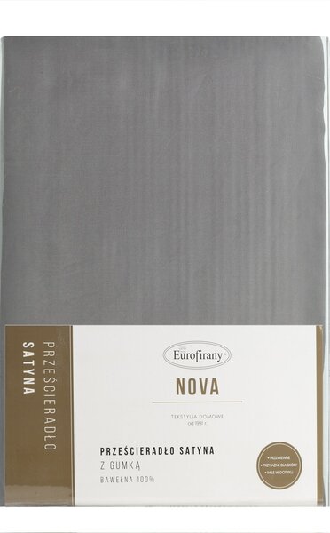 MAKOSATENOVÉ PROSTĚRADLO NOVA 100X200 CM, VÝŠKA 25 CM ŠEDÉ