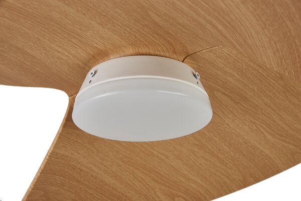 Mantra 9470 Ona, designový ventilátor se svítidlem a dálk.ovladačem, LED 18W 3000-5000K, bílá/dřevěná, průměr 70cm
