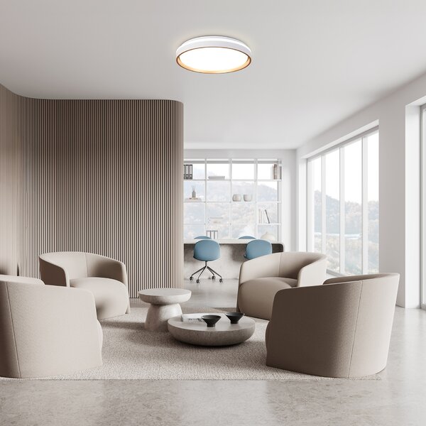 Mantra 9537 Verona II, stopní svítidlo s dálkovým ovladačem LED 55W 3000-5000K, zlatá/bílá, průměr 50cm
