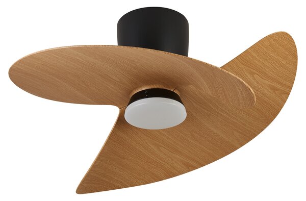 Mantra 9471 Ona, designový ventilátor se svítidlem a dálk.ovladačem, LED 18W 3000-5000K, černá/dřevěná, průměr 70cm