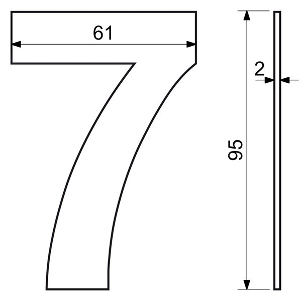 Domovní číslo "7", RN.95L, černá