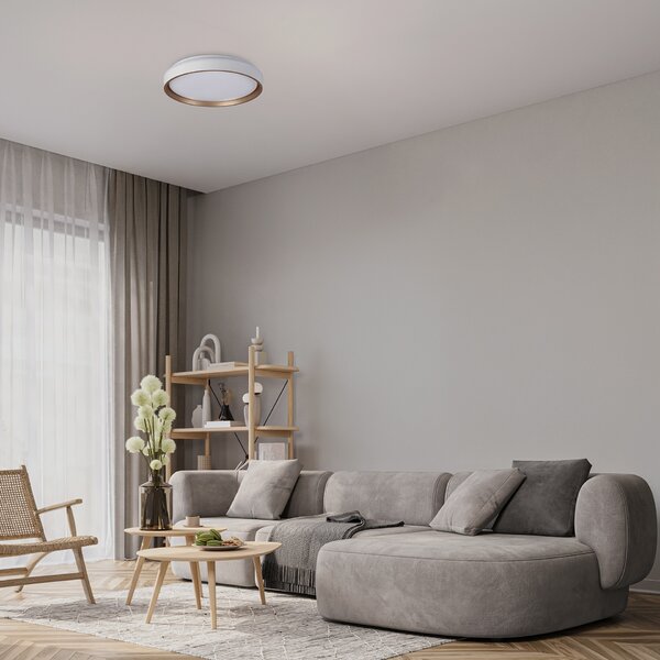 Mantra 9539 Verona II, stropní svítidlo s dálkovým ovladačem LED 40W 3000-5000K, zlatá/bílá, průměr 40cm