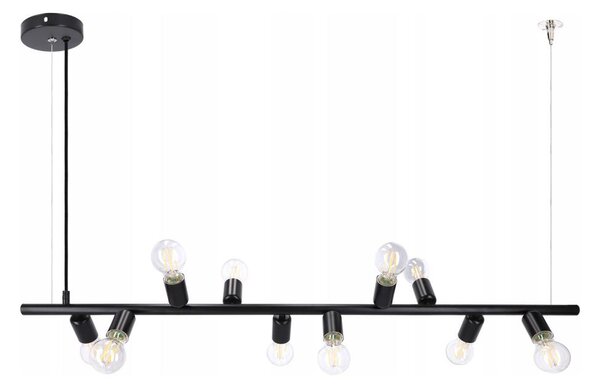 Lustr na lanku 10xE27/20W/230V černá