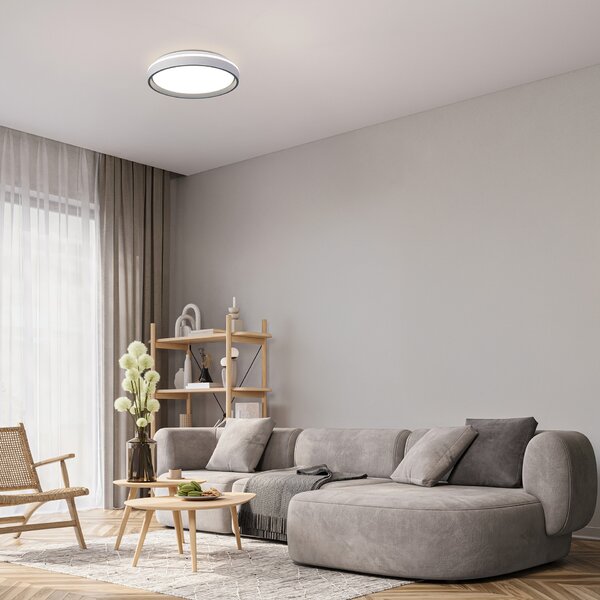 Mantra 9540 Verona II, stopní svítidlo s dálkovým ovladačem LED 40W 3000-5000K, šedá/bílá, průměr 40cm