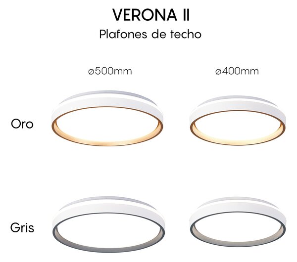 Mantra 9540 Verona II, stopní svítidlo s dálkovým ovladačem LED 40W 3000-5000K, šedá/bílá, průměr 40cm