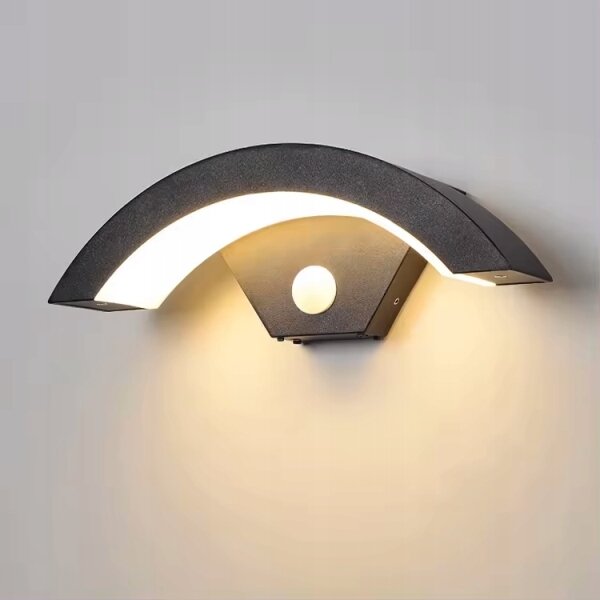 LED Venkovní nástěnné svítidlo se senzorem LED/10W/230V IP54 černá