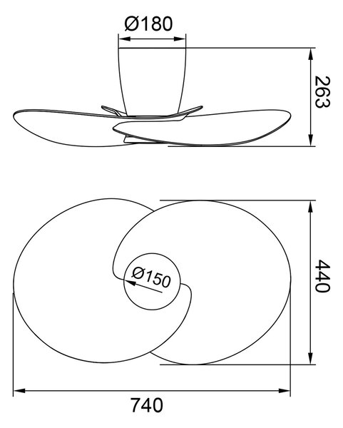 Mantra 9466 Nenufar, designový ventilátor se svítidlem a dálk.ovladačem, LED 18W 3000-5000K, bílá, průměr 74cm
