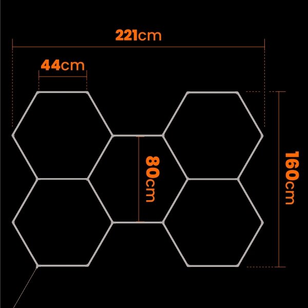 LED Stm stropní svítidlo HEXAGON LED/192W/85-265V 5000K CRI 90 IP54 bílá
