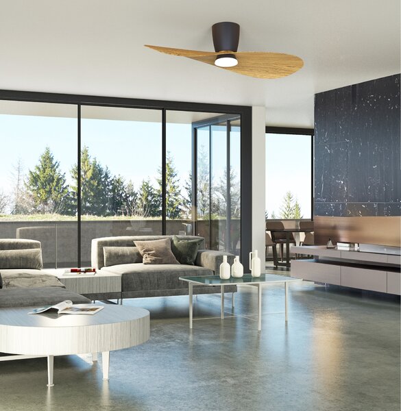 Mantra 9476 Surfer, designový ventilátor se svítidlem a dálk.ovladačem, LED 18W 3000-5000K, černá/dřevěná, průměr 112cm
