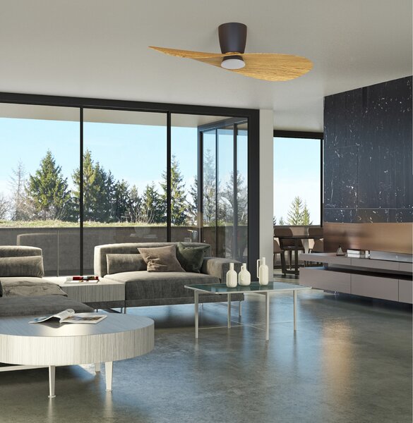 Mantra 9476 Surfer, designový ventilátor se svítidlem a dálk.ovladačem, LED 18W 3000-5000K, černá/dřevěná, průměr 112cm