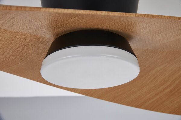 Mantra 9476 Surfer, designový ventilátor se svítidlem a dálk.ovladačem, LED 18W 3000-5000K, černá/dřevěná, průměr 112cm