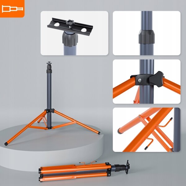 LED Reflektor se stojanem 2xLED/100W/230V 4500K IP65 černá/oranžová