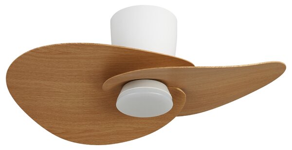 Mantra 9467 Nenufar, designový ventilátor se svítidlem a dálk.ovladačem, LED 18W 3000-5000K, bílá/dřevěná, průměr 74cm