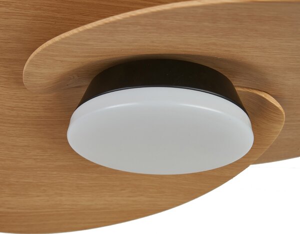 Mantra 9468 Nenufar, designový ventilátor se svítidlem a dálk.ovladačem, LED 18W 3000-5000K, černá/dřevěná, průměr 74cm