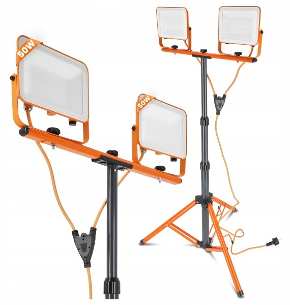 LED Reflektor se stojanem 2xLED/50W/230V 4500K IP65 oranžová