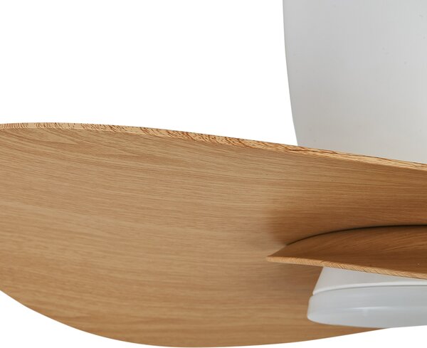 Mantra 9467 Nenufar, designový ventilátor se svítidlem a dálk.ovladačem, LED 18W 3000-5000K, bílá/dřevěná, průměr 74cm
