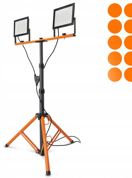 LED Reflektor se stojanem 2xLED/100W/230V 4500K IP65 černá/oranžová
