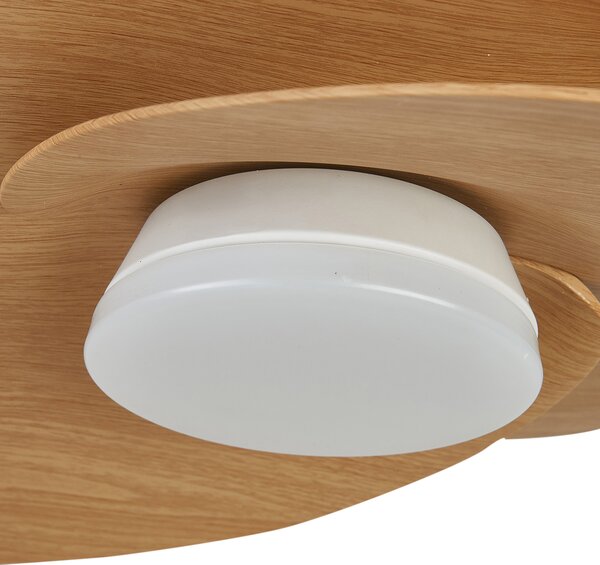 Mantra 9467 Nenufar, designový ventilátor se svítidlem a dálk.ovladačem, LED 18W 3000-5000K, bílá/dřevěná, průměr 74cm