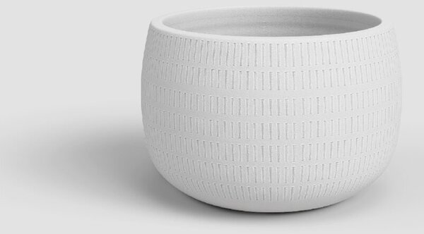 Květináč AURA, 20 cm, keramika, bílá