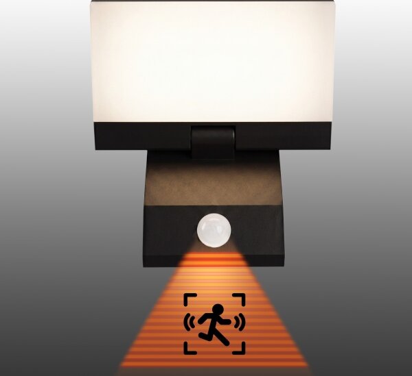LED Venkovní nástěnné svítidlo se senzorem LED/18W/230V IP44 černá