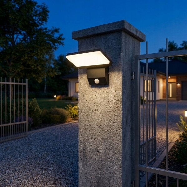 LED Venkovní nástěnné svítidlo se senzorem LED/18W/230V IP44 černá