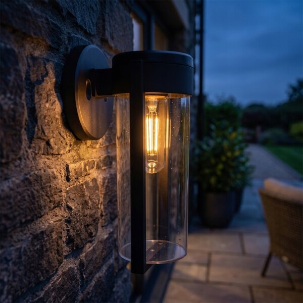 LED Solární nástěnná lampa LED/1W/3,7V 500 mAh IP65 černá