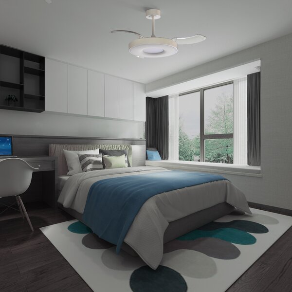 Mantra 9499 Coin Smart, rozvinovací ventilátor se svítidlem a dálk. ovladačem, LED 40W 3000-5000K, bílá, průměr 50/106cm