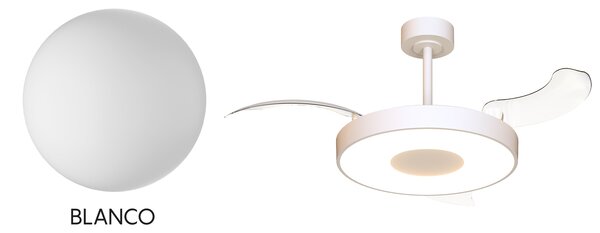 Mantra 9499 Coin Smart, rozvinovací ventilátor se svítidlem a dálk. ovladačem, LED 40W 3000-5000K, bílá, průměr 50/106cm
