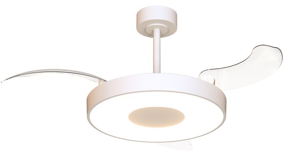 Mantra 9499 Coin Smart, rozvinovací ventilátor se svítidlem a dálk. ovladačem, LED 40W 3000-5000K, bílá, průměr 50/106cm
