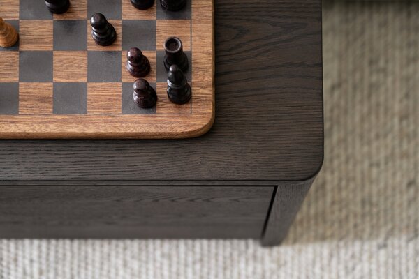 Rowico Hnědá dubová komoda MELSTONE 180 x 40 cm