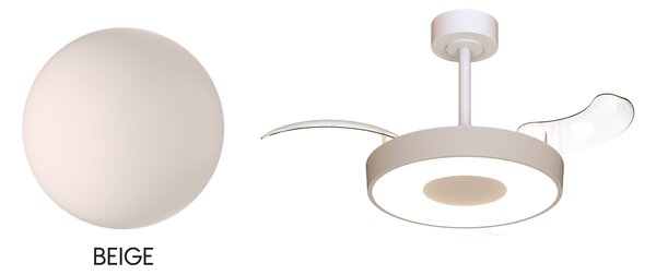 Mantra 9640 Coin Smart, rozvinovací ventilátor se svítidlem a dálk. ovladačem, LED 40W 3000-5000K, béžová, průměr 50/106cm
