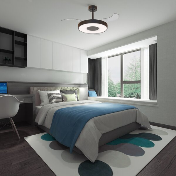 Mantra 9501 Coin Smart, rozvinovací ventilátor se svítidlem a dálk. ovladačem, LED 40W 3000-5000K, černá, průměr 50/106cm