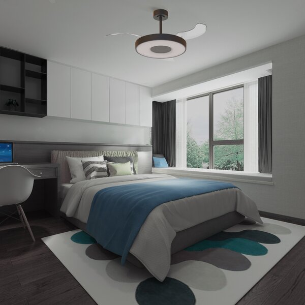 Mantra 9501 Coin Smart, rozvinovací ventilátor se svítidlem a dálk. ovladačem, LED 40W 3000-5000K, černá, průměr 50/106cm
