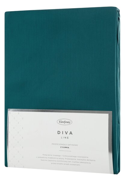 MAKOSATENOVÉ PROSTĚRADLO DINA S GUMIČKOU 180X200 CM, VÝŠKA 30 CM TYRKYSOVÁ