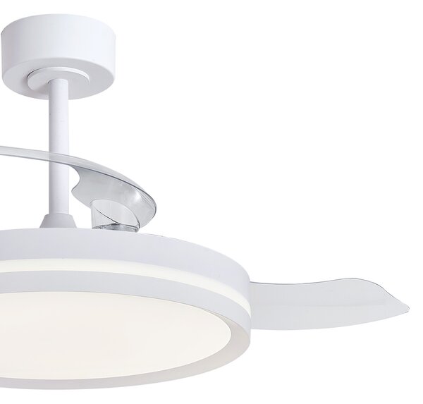Mantra 9550 Villena, rozvinovací ventilátor se svítidlem a dálk. ovladačem, LED 36W 3000-5000K, bílá, průměr 49/106cm
