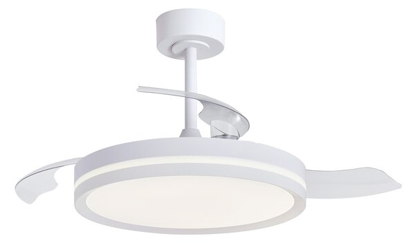 Mantra 9550 Villena, rozvinovací ventilátor se svítidlem a dálk. ovladačem, LED 36W 3000-5000K, bílá, průměr 49/106cm
