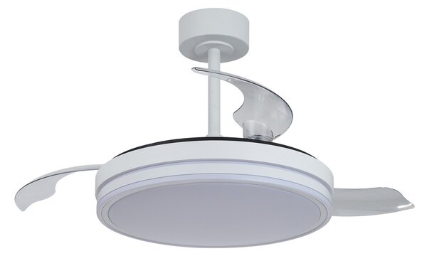 Mantra 9665 Luna Mini, rozvinovací ventilátor se svítidlem a dálk. ovladačem, LED 30W 3000-5000K, bílá, průměr 42/91cm