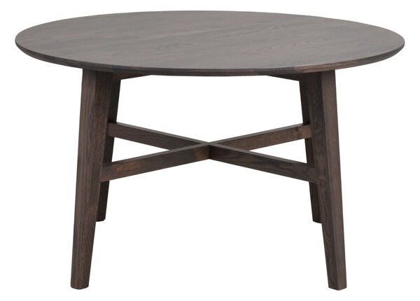 Rowico Tmavě hnědý dubový konferenční stolek FILIPPA ⌀ 90 cm