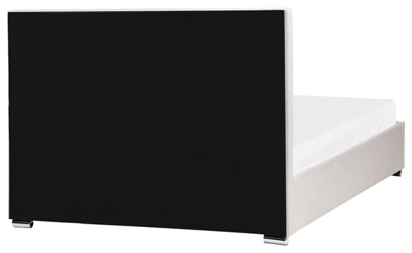 Postel s úložným prostorem Tkanina ROUEN 140 x 200 cm Světle béžová